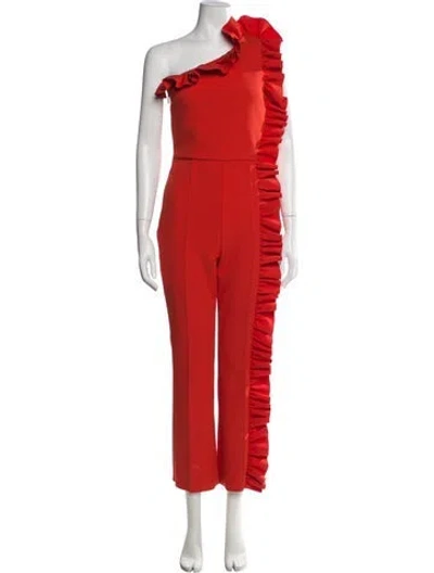 Pre-owned Msgm One-shoulder Jumpsuit In Orange