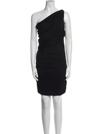 Pre-owned Msgm One-shoulder Mini Dress In Black