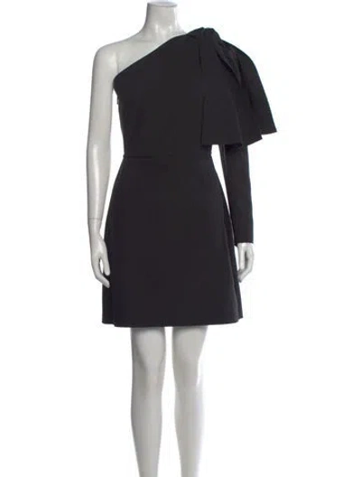 Pre-owned Msgm One-shoulder Mini Dress In Black