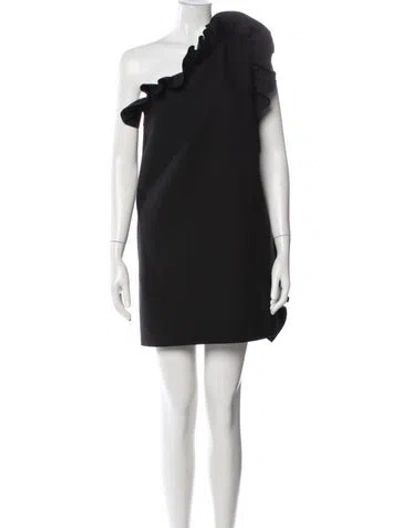 Pre-owned Msgm One-shoulder Mini Dress In Black