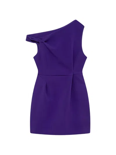 Msgm One-shoulder Mini Dress In Blue