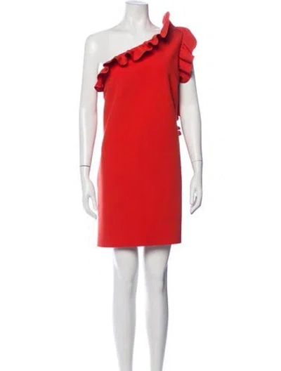 Pre-owned Msgm One-shoulder Mini Dress In Orange