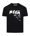 Msgm Open-necked Black Shirt In Black