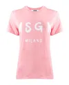 Msgm Jersey T-shirt With Brushstroke Printed Logo In Pink