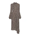 Msgm Kids Asymmetric Neckline Floral Print Maxi Dress In Gray