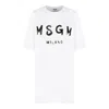 Msgm Optical White Cotton Dresses In White