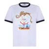 Msgm White Crewneck T-shirt With Logo Print On The Front In Cotton Woman In White