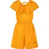MSGM ORANGE JUMSUIT FOR GIRL WITH BRODERIE ANGLAISE