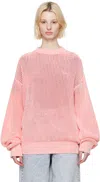 Msgm Orange Overdyed Sweater In Orange 10