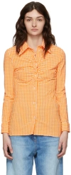 Msgm Orange Polyester Shirt In 10 Orange