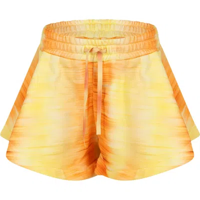 Msgm Kids' Orange Shorts For Girl With Logo