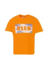 Msgm Orange T-shirt For Boy With Logo In Orange