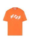 Msgm Orange T-shirt For Boy With Logo In Orange