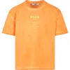 Msgm Orange T-shirt For Kids With White Logo