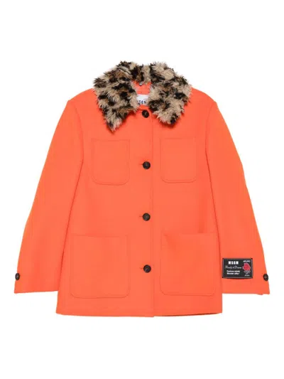 MSGM ORANGE WOOL BLEND JACKET MSGM
