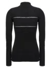 Msgm Knitwear Sweater Organza Insert In Black