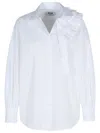 Msgm Cotton Shirt Ruffle Detail In White