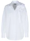 Msgm Cotton Shirt Ruffle Detail