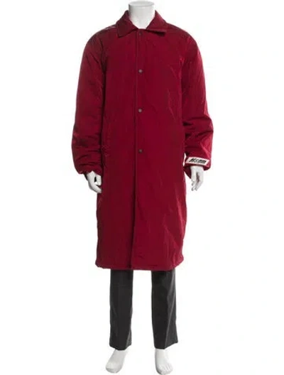 Pre-owned Msgm Overcoat In Red
