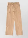 Msgm Oversized Cargo Trousers Featuring Pockets In Brown