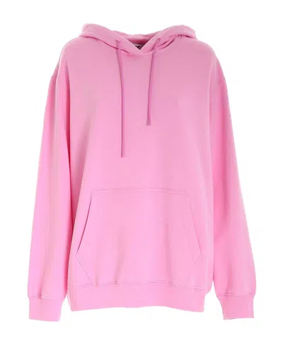 Msgm Oversized Cotton Hoodie In Pink