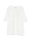 Msgm Oversized Crew Neck Short Sleeve T-shirt With Logo In White