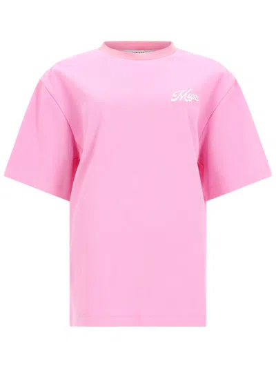 Msgm Oversized Logo T-shirt In Pink