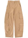 Msgm Denim Trousers With Multicoloured Thread Detail In Brown