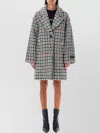 Msgm Houndstooth-pattern Single-breasted Coat
