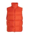 Msgm Logo Embroidered High Collar Padded Jackets In Red