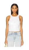 Msgm Paillette Tank Top In White