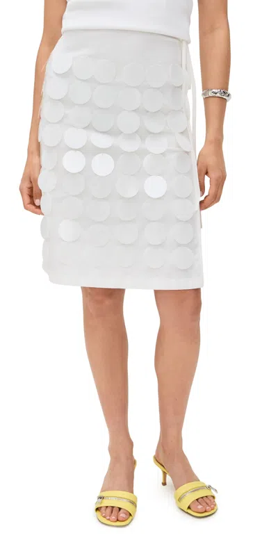 Msgm Paillettes Skirt White