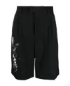 Msgm Paint Spatter Detail Shorts In Black