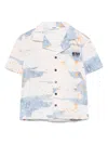 Msgm Paint Splatter-detail Shirt In Blue