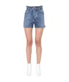 Msgm Paint-splatter Print Denim Shorts In Nude