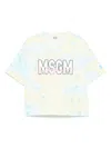 Msgm Paint-splatter T-shirt In Blue