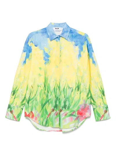 MSGM PAINTING-PRINT SHIRT