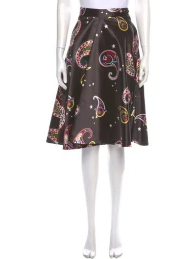 Pre-owned Msgm Paisley Print Knee-length Skirt In Brown