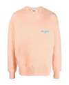 Msgm Palm Tree Logo-print Sweatshirt In Nude