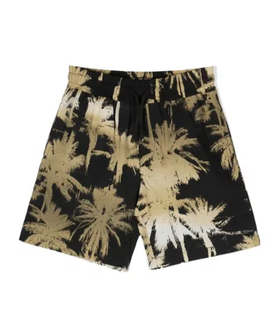 MSGM MSGM KIDS PALM TREE PRINTED DRAWSTRING BERMUDA SHORTS