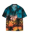 Msgm Palm-tree Print Shirt In Multicolor