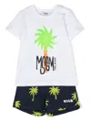 Msgm Palm-tree Short Set In White