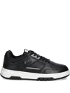Msgm Panelled Leather Sneakers In Black
