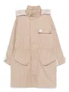 Msgm Panelled Parka Coat In Neutrals