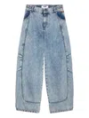 Msgm Panelled Pocket Jeans In Blue