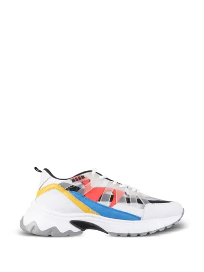 Msgm Panelled Sneakers In White