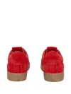 Msgm Panelled Suede Sneakers In Red