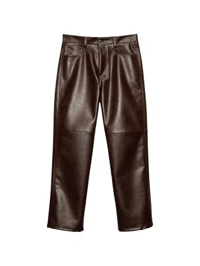 Msgm Panelled Trousers In Brown