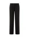 Msgm High Waist Straight Leg Trousers In Black