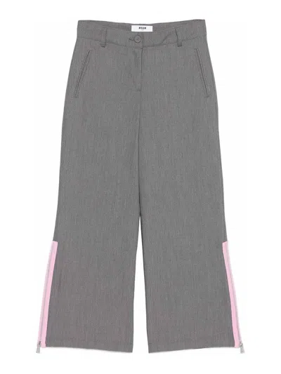 MSGM TROUSERS WITH SIDE ZIP